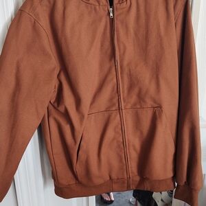 Brown Men's Bomber Jacket - Casual Zip Front